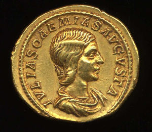 Obverse image of a coin of Julia Soaemias